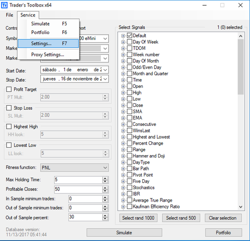 Settings en Build Alpha