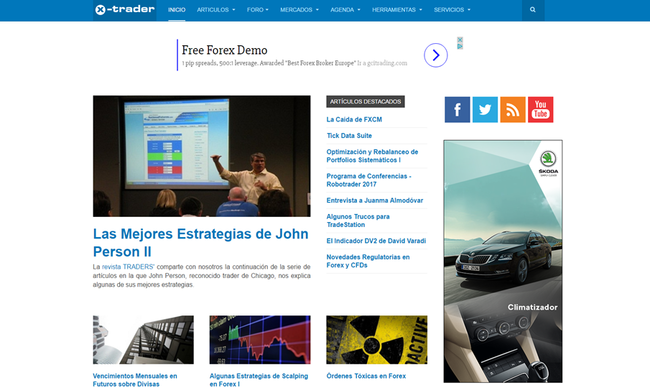 Aspecto de X-Trader.net en 2017