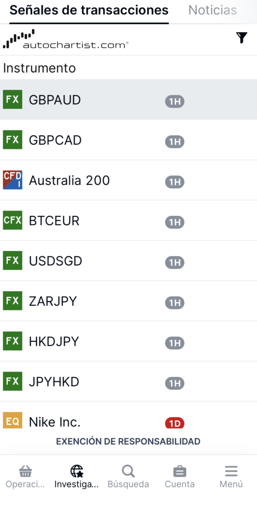 AutoChartist BisonTradeApp