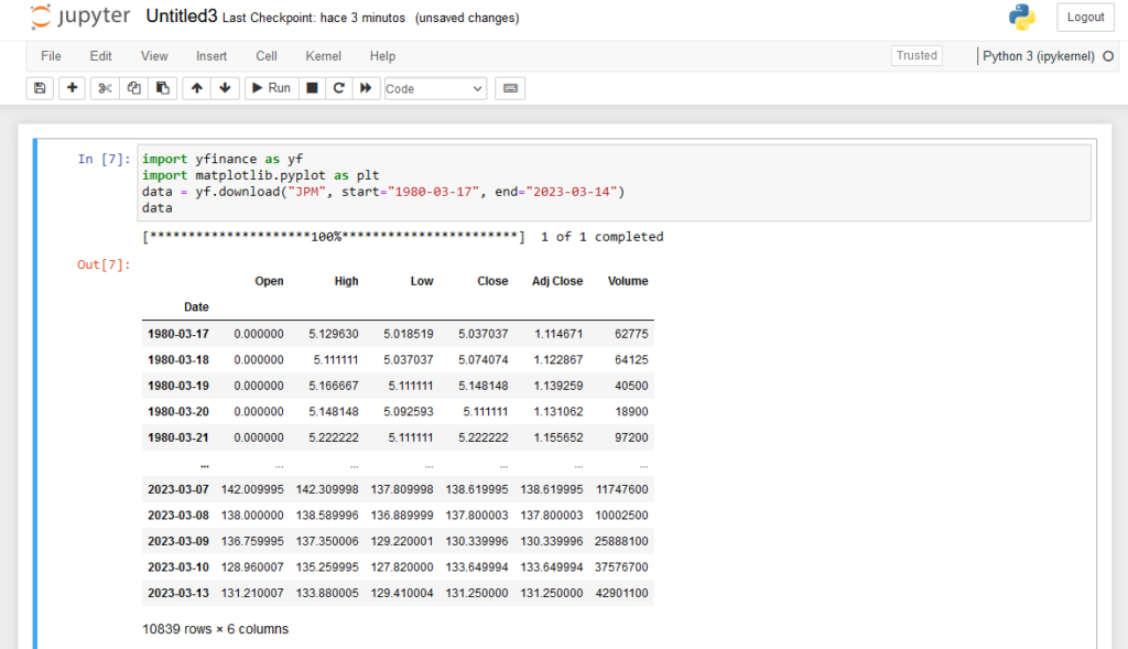 Jupyter Carga Datos