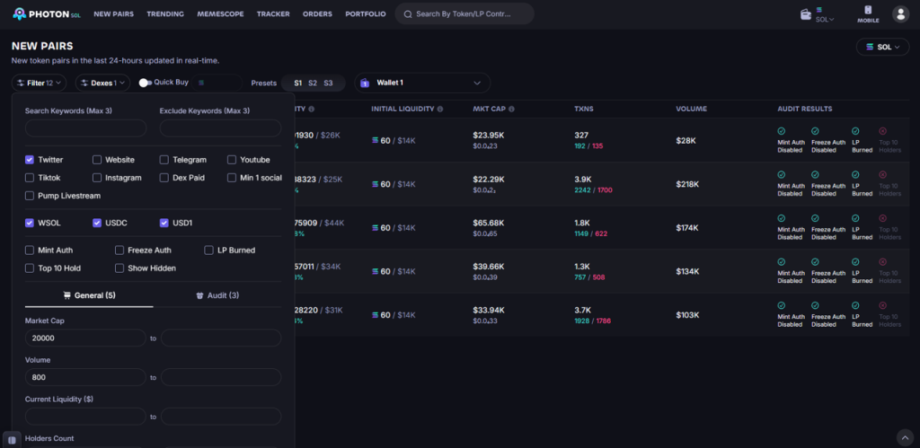 Photon Screener