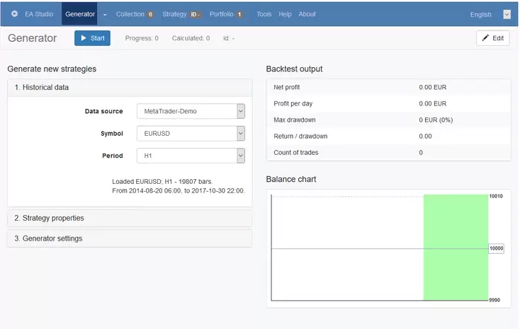 Expert Advisor Studio - Visión General