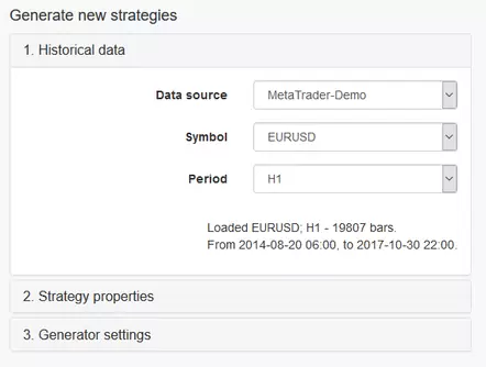 Expert Advisor Studio - Datos Historicos