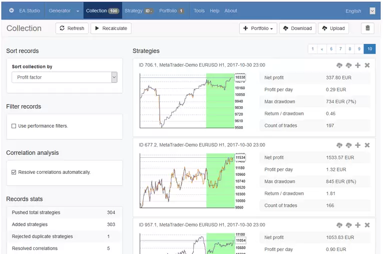 Expert Advisor Studio - En Funcionamiento