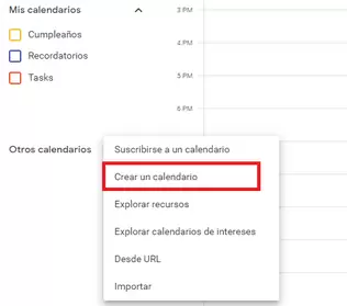 Importación de ICS en Google Calendar