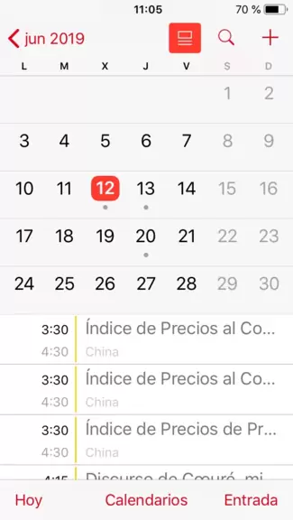 Calendario Importado iPhone FXStreet