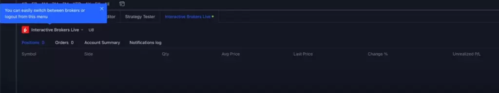 IB Conectado en TradingView