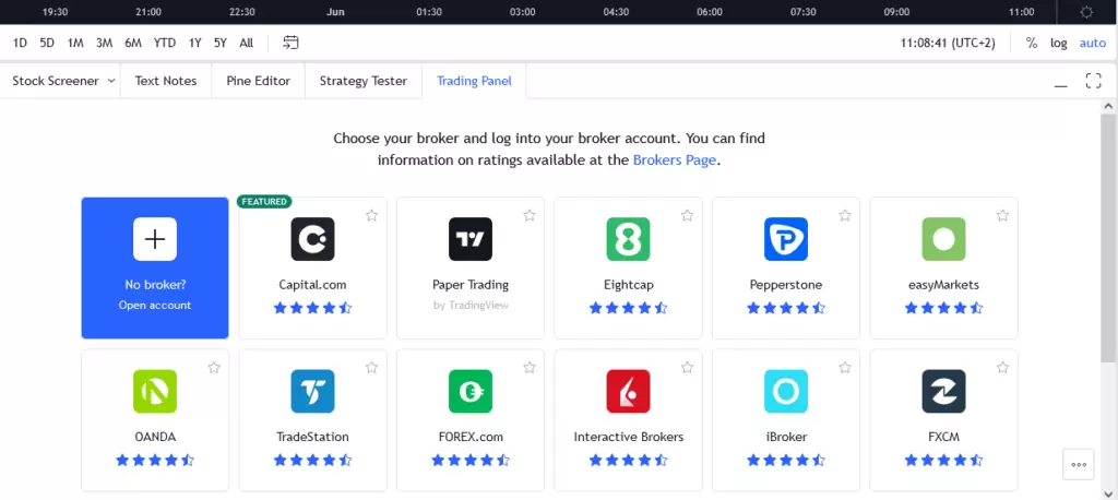 TradingView Trading Panel