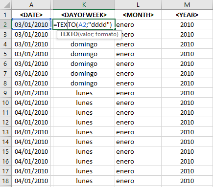 DiaSemana-Excel