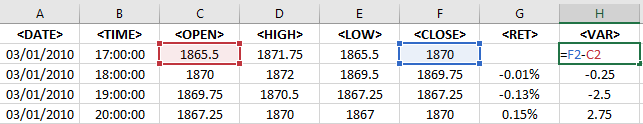 Variaciones-Excel