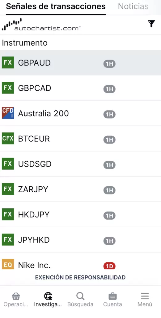 AutoChartist BisonTradeApp