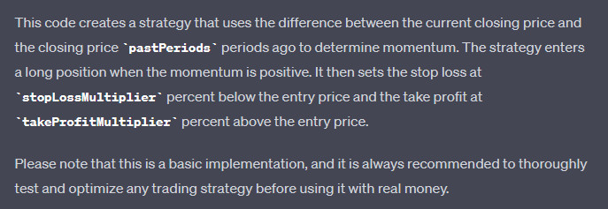 Comentario - Estrategia Momentum - ChatGPT