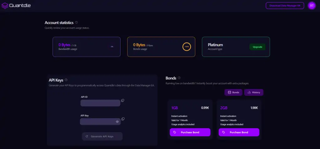 Quantdle Interfaz Principal